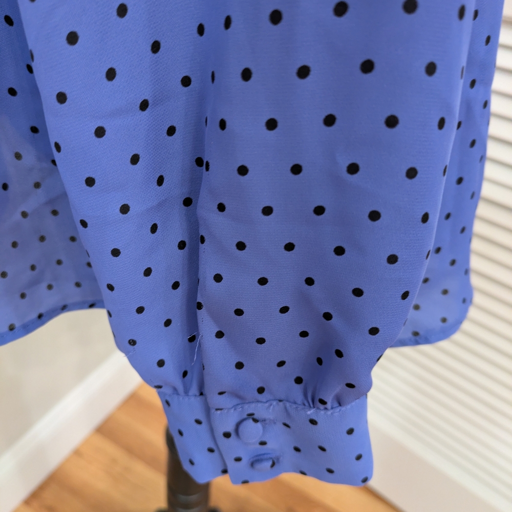 Elle Purple Polka Dot Blouse Size XL